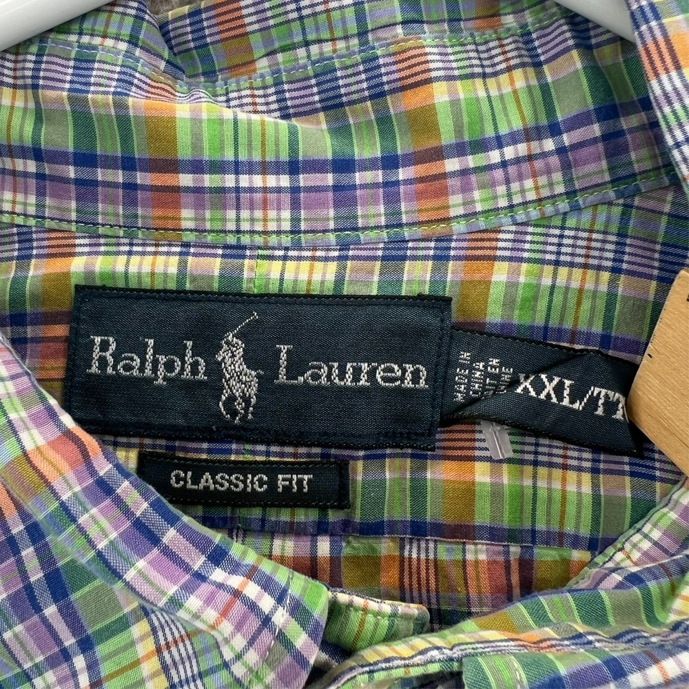 Polo Ralph Lauren Shirt Men XXL Classic Fit Plaid Button Down Multi Color Cotton - Picture 2 of 15